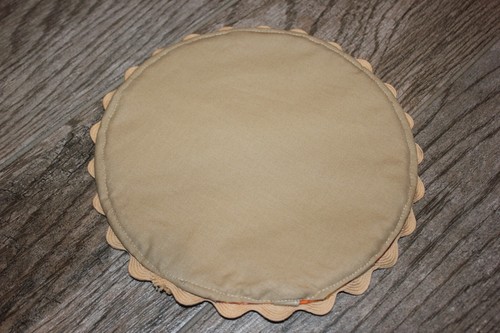 New Handmade Peach Pie Shaped Hot Pad Pot Holder. Ric-Rac Crust. Super Cute! - Picture 2 of 2