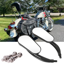For Harley Heritage Softail Classic Fatboy Motorcycle Rearview Oval Side Mirrors