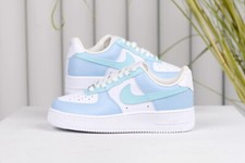 Nike Air Force 1 Custom White Shoes Ocean Vibe Light Blue Mens Womens Kids Sizes