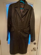 Womens Sergio Bennini Milan Brown Leather Coat Sz L