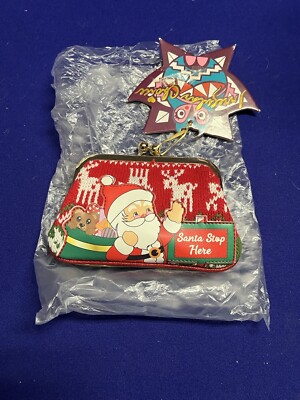 Irregular Choice Christmas Santa Stop Here Kisslock Coin Purse Wallet New