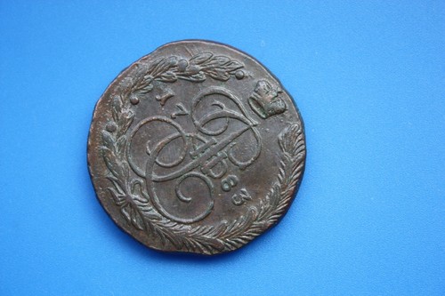 52.3g About Uncirculated Original Patina 5 kopeks 1783 EM kopecks (R278) - Picture 10 of 14