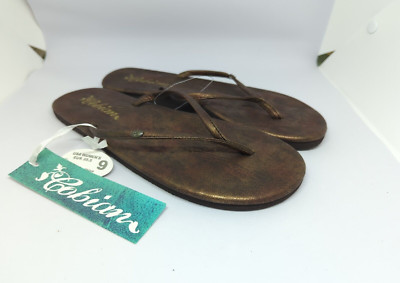COBIAN Womens Faux Nias Flip Flop Sandal Copper Sz 9 FXN11-215 NWT
