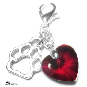 CHARM ANHÄNGER HERZ MIT PFOTE SILBER KETTE CHARMS TRÄGER HUND HALSBAND SCHMUCK 3 CHARM ANHÄNGER HERZ MIT PFOTE SILBER KETTE CHARMS TRÄGER HUND HALSBAND SCHMUCK 3