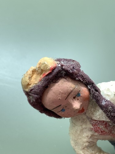 Rotes Pionier Mädchen antik Weihnachten gesponnene Baumwolle Ornament Made in USSR 1940er - Bild 13 von 14