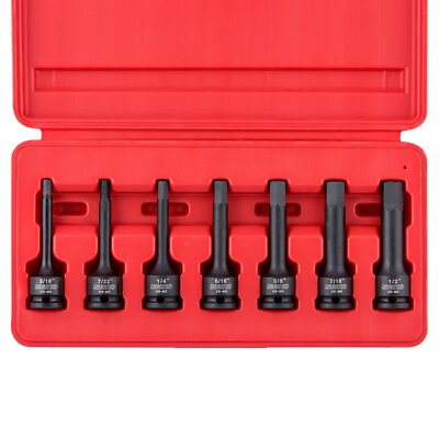 NEIKO 01131B 3/8-Inch-Drive Allen Socket Set 3-Inch Length 3/8-Inch Impact He...