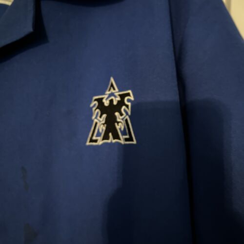 StarCraft 2 Jim Raynors Raiders Men XL Blue Poker Button Down Shirt Blizzard EUC - Picture 5 of 15