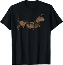 Funny Dog Dachshund With NVG Meme Tactical Wiener T-Shirt Gift for Dad, Mom, Dau