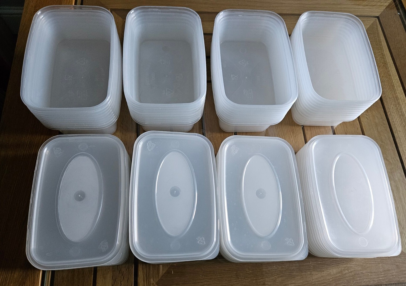 40 rectangular clear plastic containers & lids food craft storage