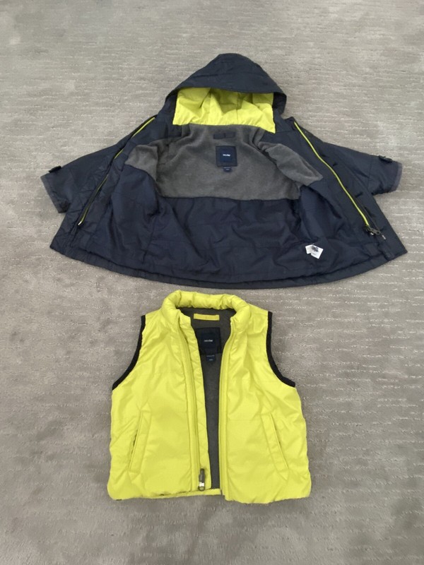 EUC Baby Gap Aero 3 in 1 Coat / Jacket / Vest Blue Galaxy Size 18-24m Super Warm