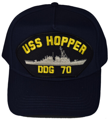 USS HOPPER DDG-70 HAT - NAVY BLUE - Veteran Owned Business
