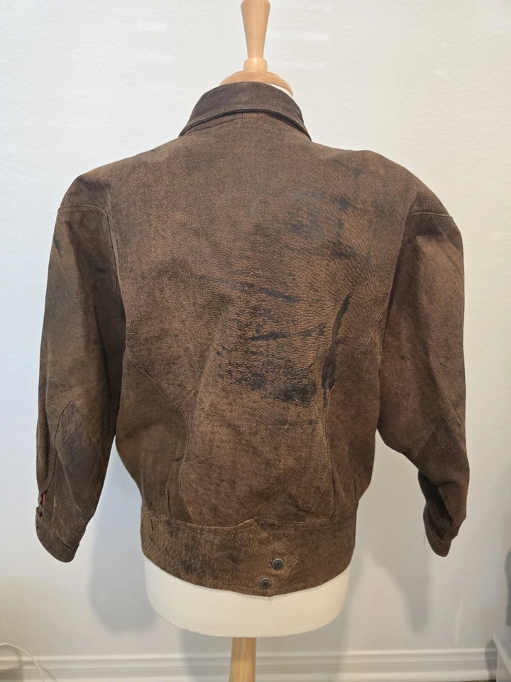 Chaqueta de cuero genuino BB Dakota marrón para mujer mediana Corea Foto 2 de 4