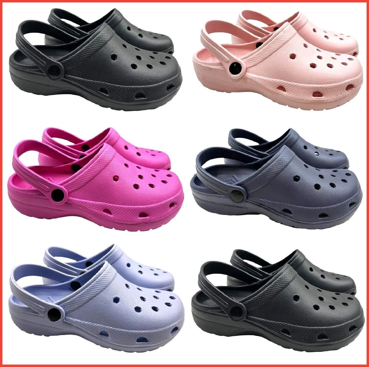 Work Clogs Beach Clogs Ladies Womens Sandals Shoes Breathable Crocs UK Size 3 8