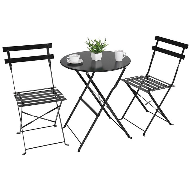 patio set with folding chairs