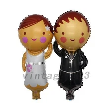 Cartoon Boy Girl Foil Helium Balloon Wedding Party Decoration Free Air Pumper