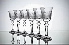 Crystal Glass Set of 6 Liqueur Cordial Vodka  2 oz Hand Cut Bohemia Crystal Gift