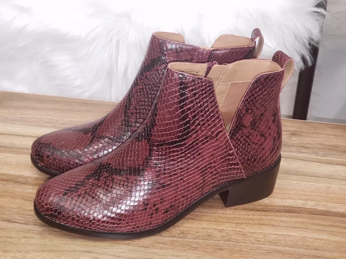 Vionic Leather Ankle Boots Clara Boa Wine 7.5