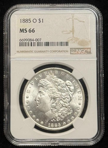 1885 O - NGC MS66 - Morgan Uncirculated Silver Dollar S$1 Coin - 007