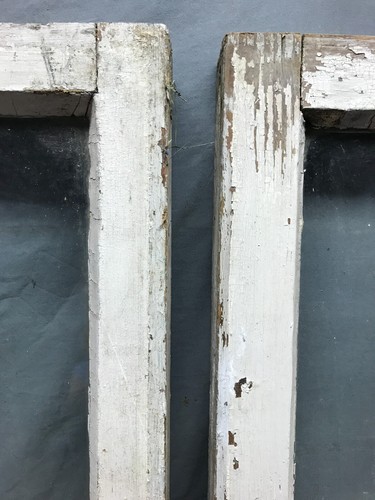 Antique Pair Shabby Wood 6 Lite Glass 14x77 Entryway Sidelights VTG Old 1408-24B - Picture 20 of 22