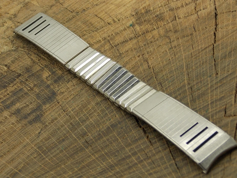 Correa de reloj vintage usada expansión 17,5 mm acero inoxidable Admiral EE. UU. Foto 2 de 4