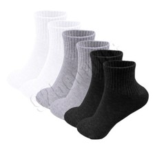 6 Pairs Men's Quarter Ankle Socks w/Cushion Athletic Cotton Size 9-11,10-13