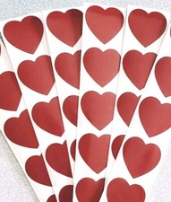 20 HEART STICKERS/CRANBERRY HEART STICKERS/VALENTINE HEART ENVELOPE SEALS