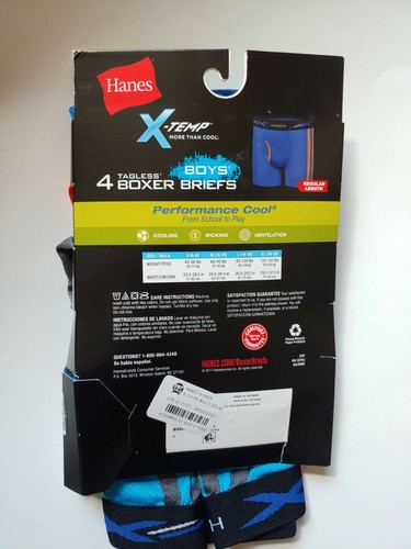 Hanes Boys 4PK Xtemp Mesh Boxer Briefs Tagless Size S 6-8 NEW - Picture 2 of 3