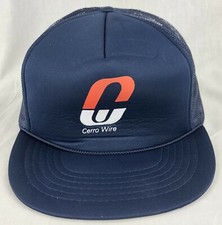Cerro Wire SnapBack Trucker Mesh Hat Cap Blue Electrical Advertising Vintage