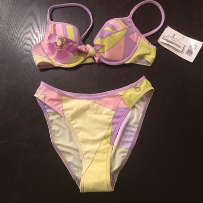 New NWT Morgan Pastel Two Piece Swim Bathing Suit Push Up 38 8 Medium 
