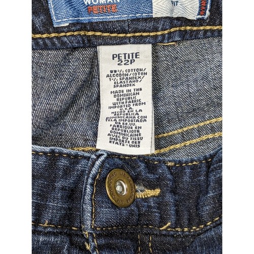 Liz Claiborne Womens Plus Size 22 Petite Straight Leg Stretch Pockets Blue Jeans - Picture 5 of 11