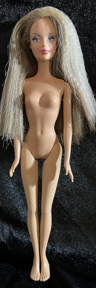 Blonde/Brown Hair-Mattel Barbie Doll-Rooted Lashes-Beach Feet-Nude for OOAK-Z-31 - Image 2 of 3