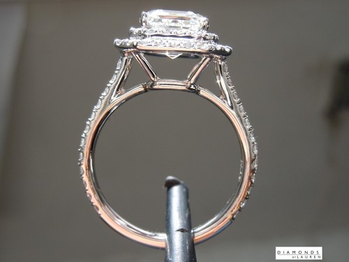 2.50ct J VS2 Asscher Cut Lab Grown Diamond Ring R9493 Diamonds by Lauren - Picture 4 of 7