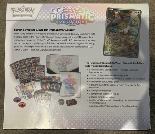 POKEMON TCG ESCARLATA Y VIOLETA EVOLUCIONES PRISMÁTICAS ELITE CAJA ENTRENADOR ETB ¡NUEVO!! - Imagen 2 de 6