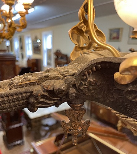 19th Century Figural Gasoliier Chandelier Attributed to Cornelius & Baker - Picture 13 of 24