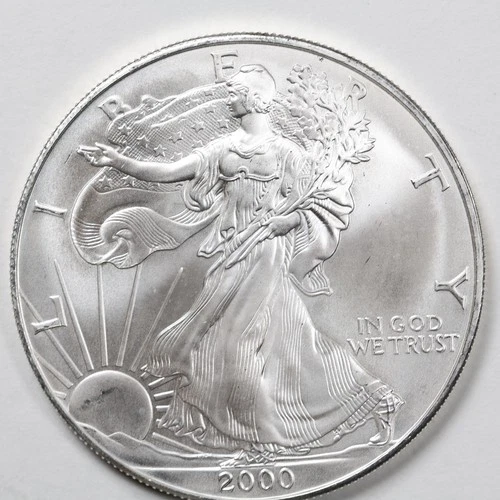 2000 American Silver Eagle (BU) - AUTHENTIC - In a Capsule to Protect It!