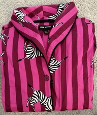 NWOT Room Service XXL Women's Pink Zebra Striped Pajamas 2 pc set