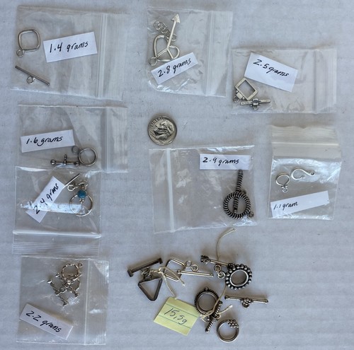 TOGGLE CLASP LOT STERLING SILVER 925 32.4 GRAMS