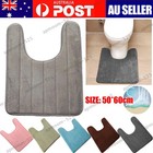 Anti Slip U Shaped Memory Foam Toilet Floor Mat Washable Bath Pedestal Pad Rug