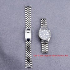 19mm Hollow Curved End Watch Band Jubilee Bracelet For Seiko 5 SNXS75 SNXS79K1