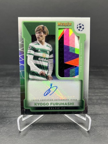 2022-23 Topps Merlin Chrome UEFA Kyogo Furuhashi Match Ball Auto #MBS-KF (A)