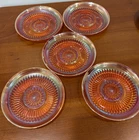 Set of 5 Jeanette Marigold Carnival Saucers  6.25" Bread Plates