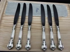 6 Gorham Chantilly Sterling Silver Handle Dinner Knives 9” SS Blades No Mono Set