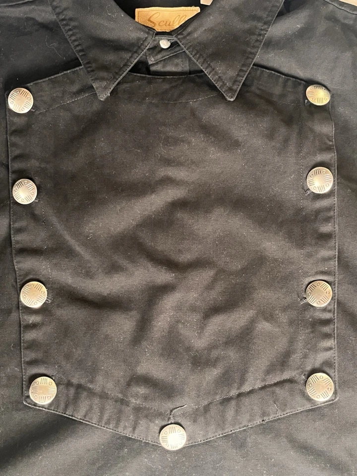 Camisa con tirantes negra manga larga histórica renacimiento occidental de 'Scully' talla XL Foto 4 de 4