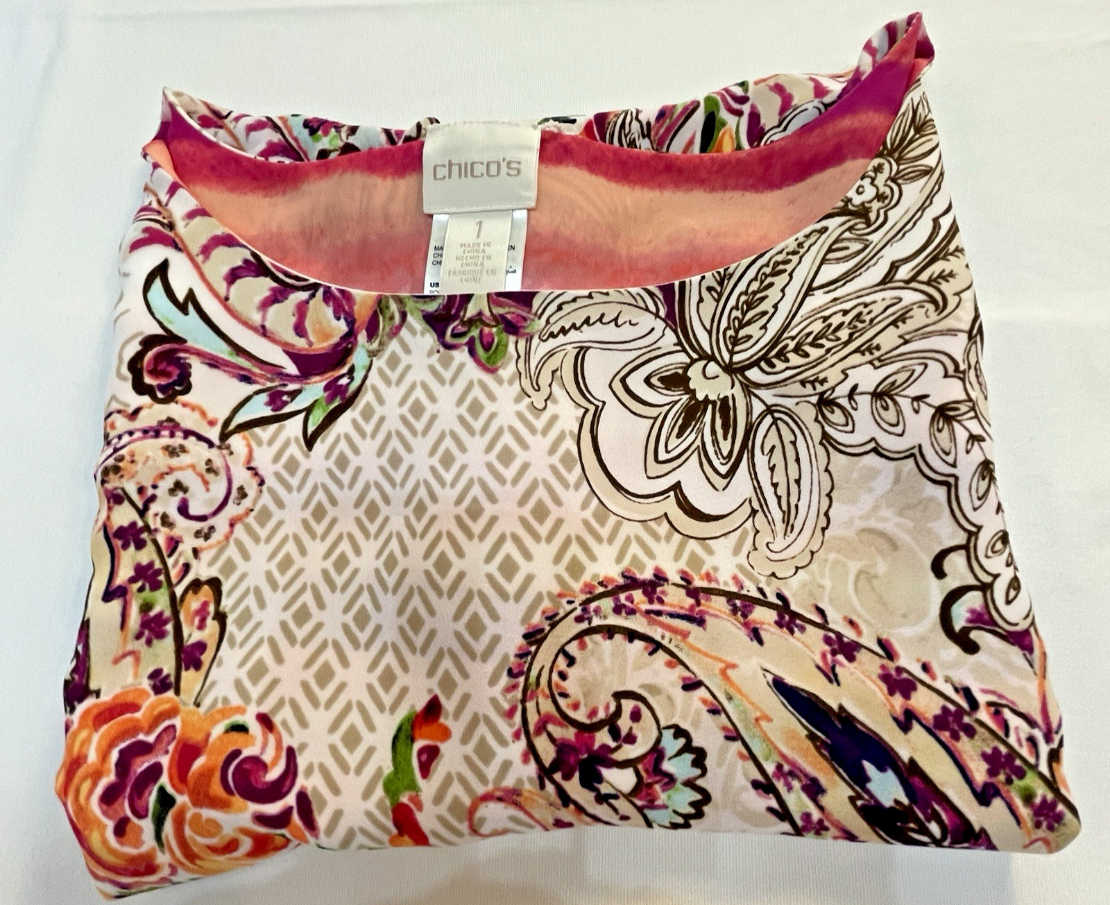 Chico's Reversible Blouse Top 2 Patterns Short Sl… - image 18