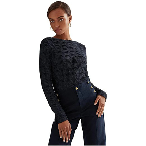 Lauren Ralph Lauren Cable-Knit Cotton-Blend Boatneck Sweater - Picture 5 of 14