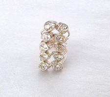 HDM Natural White Herkimer Diamond Ring 925 Sterling Silver Ring Size 8 New