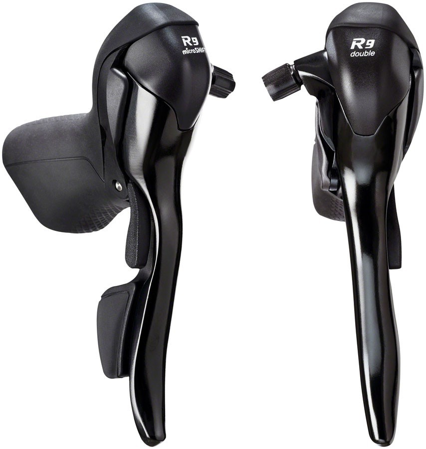 microSHIFT R9 SB-R492-BK Drop Bar Shifter Pair 2x9 for Shimano Road System