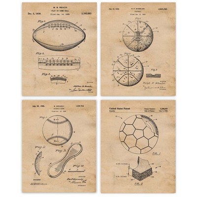 Mix & Match Set Patent Prints, Select 4 (8x10) Art Decor Home Work Office School