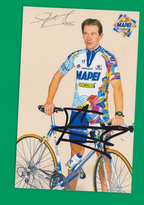 CYCLING cycling card TOM STEELS team MAPEI Bricobi 1998 Signed