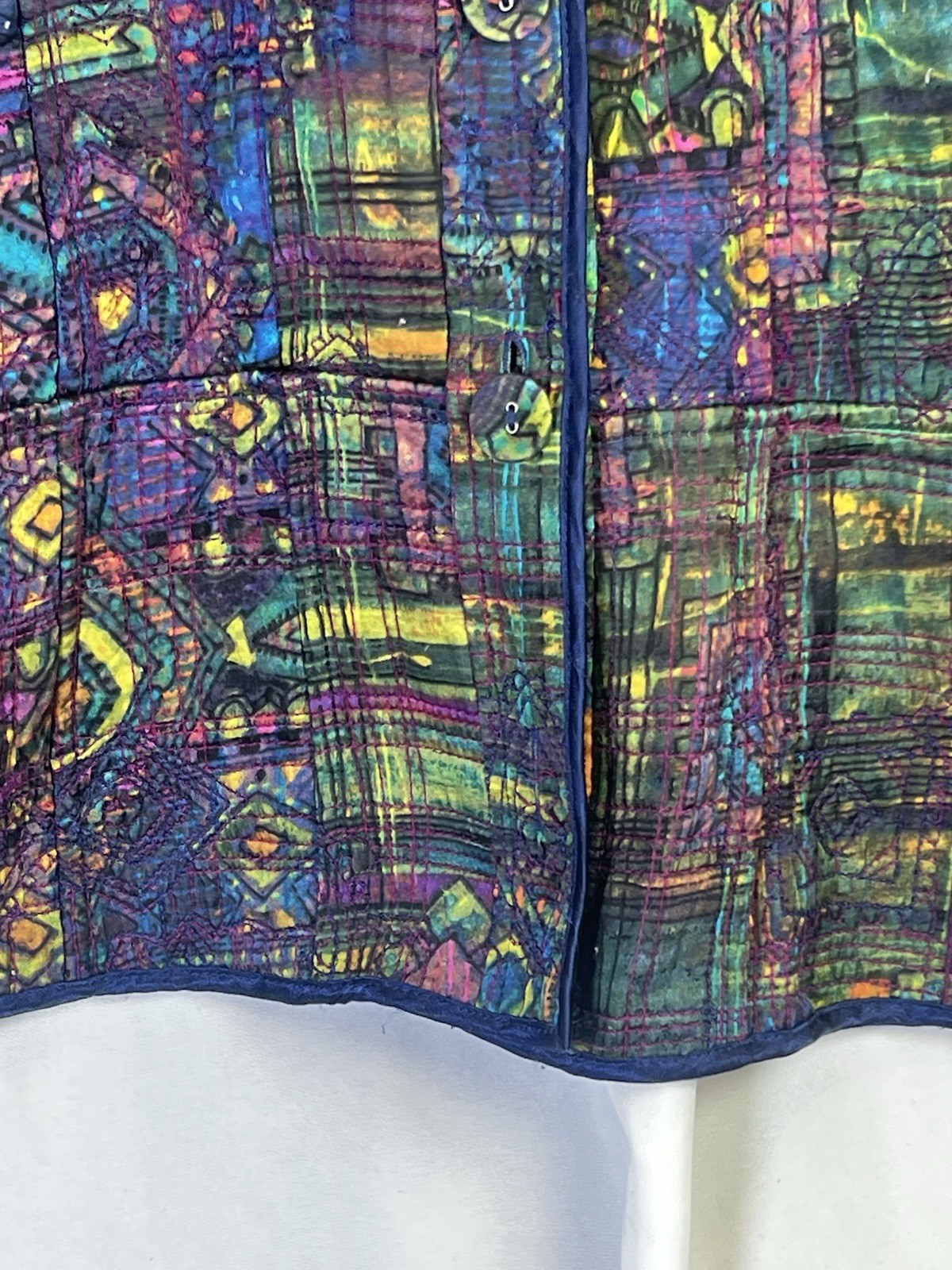 Chicos Reversible Jacket Multicolor Silk Blend  A… - image 6